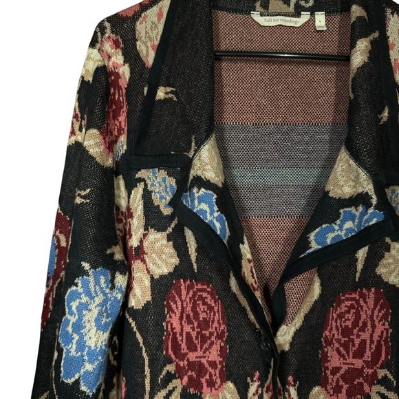 Soft Surroundings Glasgow Sweater Coat Floral Size Large - Picture 4 of 12